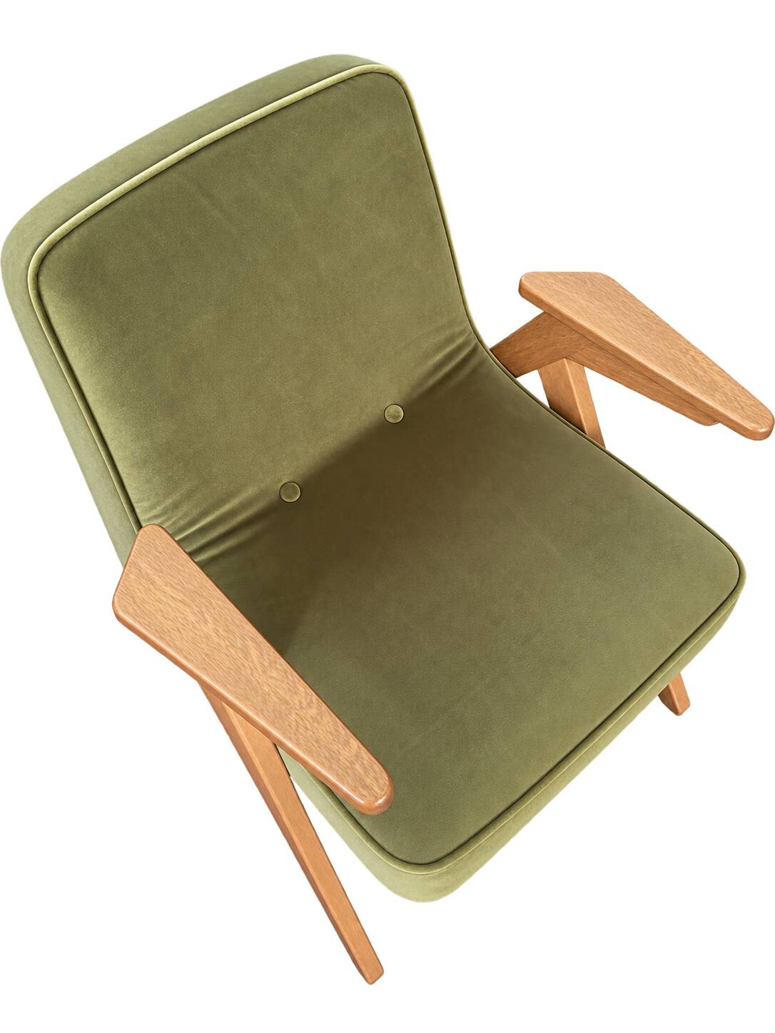 Paire de fauteuils Bunny 366  en velours Olive
