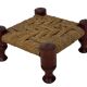 Vintage Footstool wood and rope, 1960s