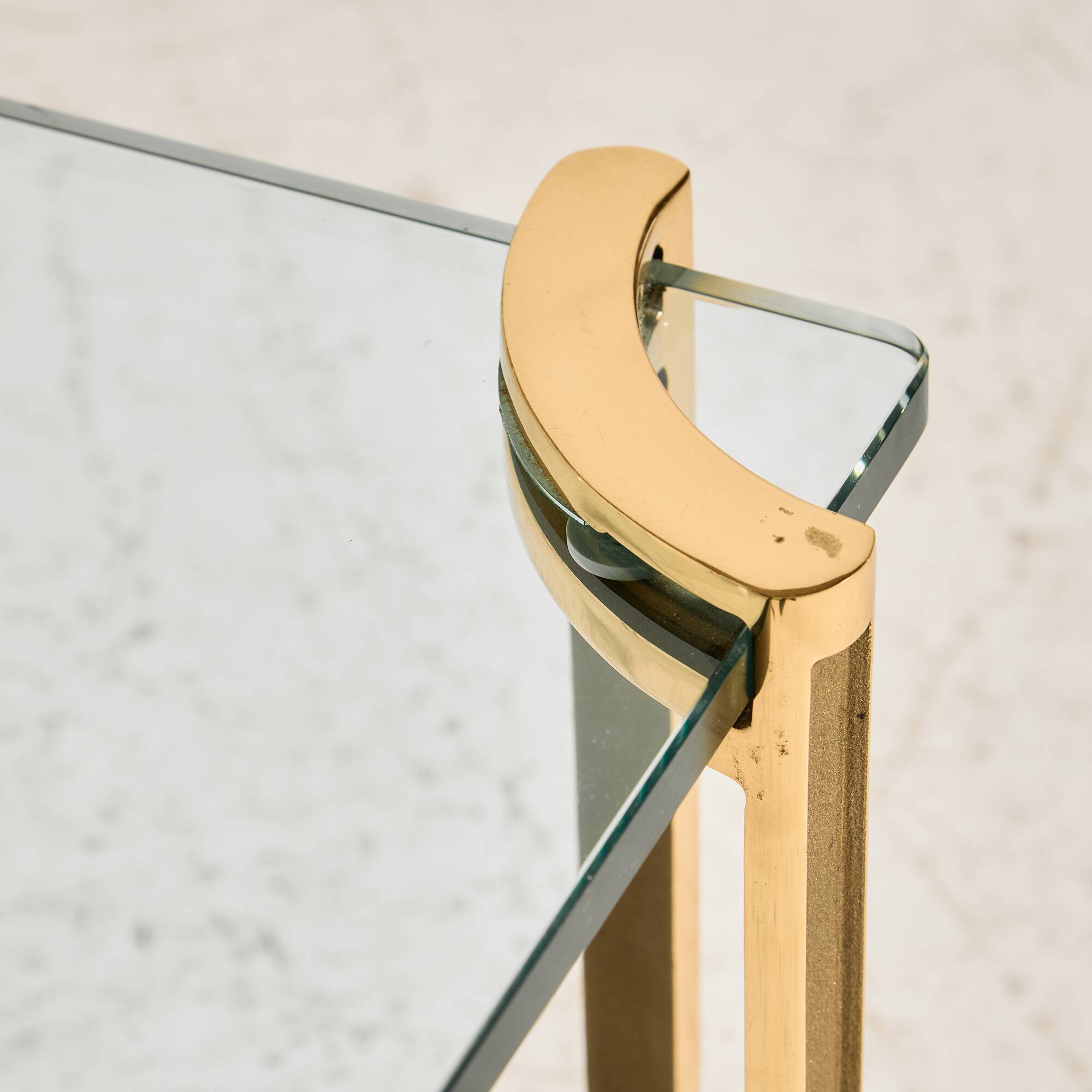Brass and glass coffee table