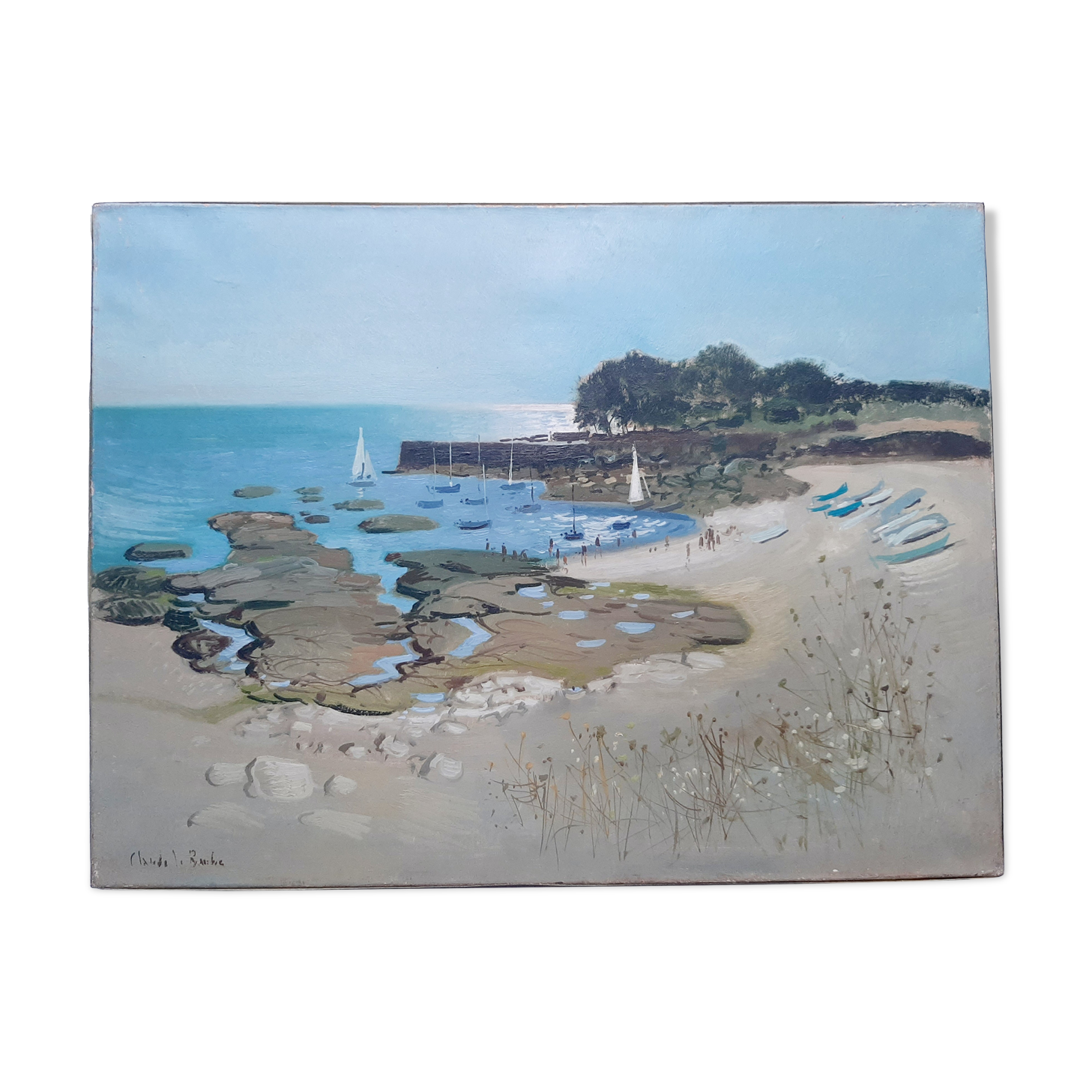 Landscape sea Brittany signed