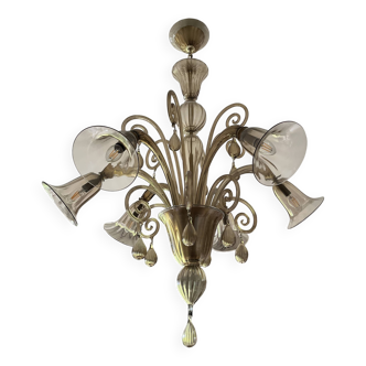 Venetian Murano Amber Chandelier