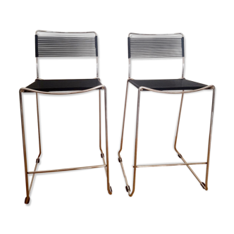 Paires de tabourets hauts "scoubidou"