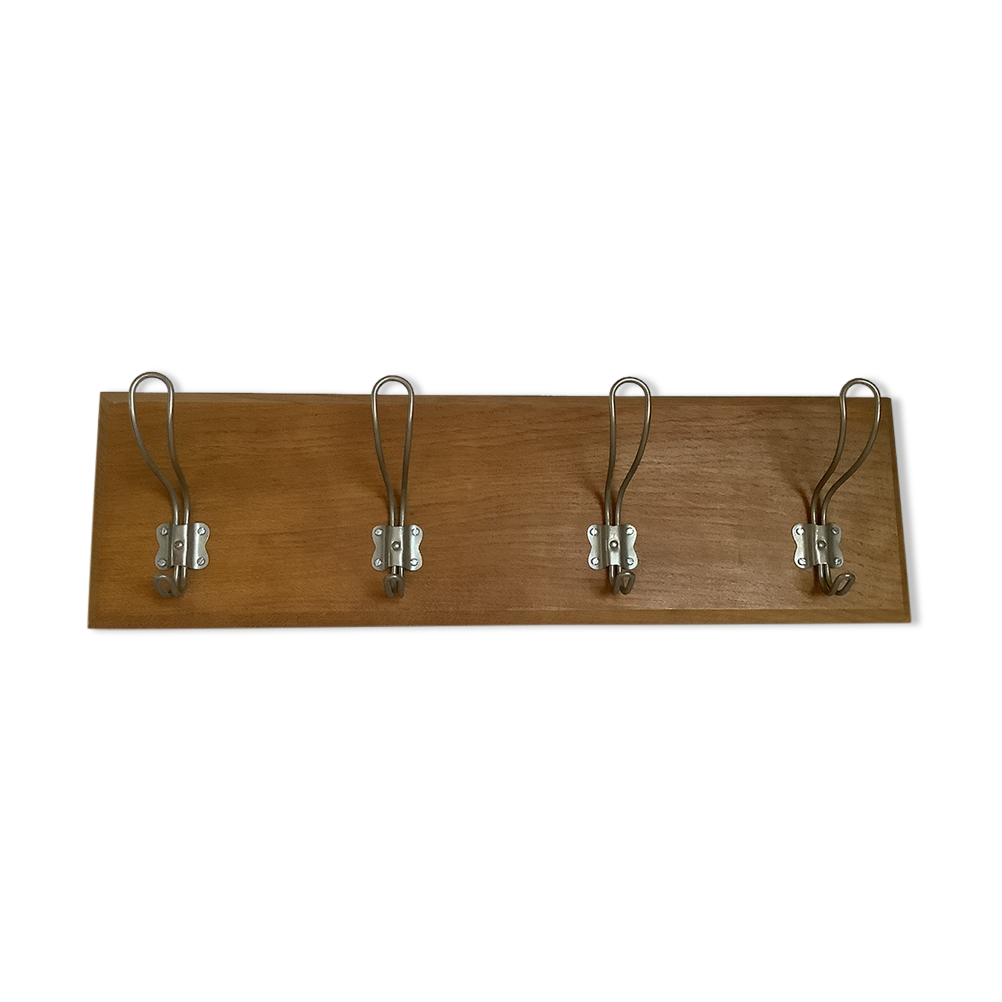 Wall coat rack in thick wood 4 hooks