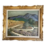 Provence oil from the 1950s under glass