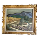 Provence oil from the 1950s under glass