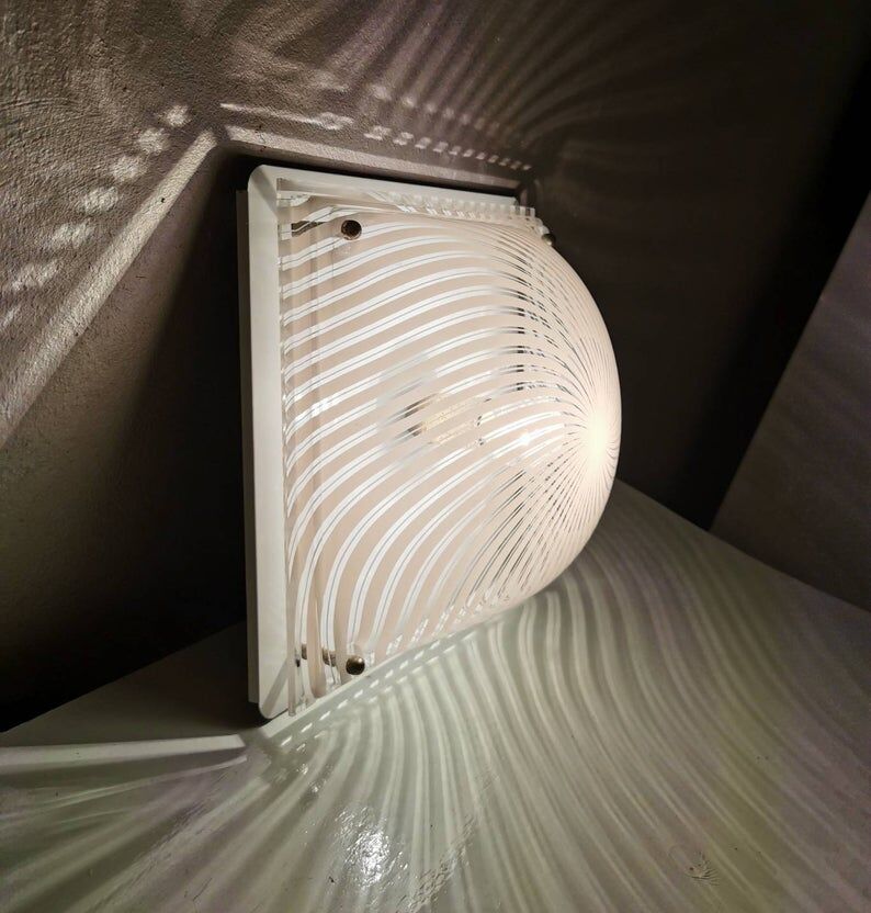 Massive Belgium 80s vintage square light