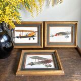 Set of 3 aviation theme frames