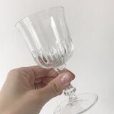 Set of 5 1920s style ribbed glass wine glasses