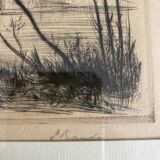 Dessin à l’encre signé P.Baudier