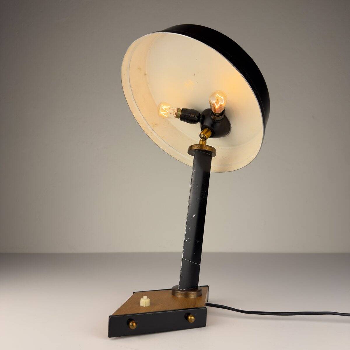 Vintage metal desk lamp attributed to Oscar Torlasco, Italy, 1950s.