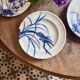 Set of 6 flat ironstone plates - Japanese Model 2 from Longwy