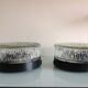 Pair of round ceiling lights in glass ice vintage 60-70s