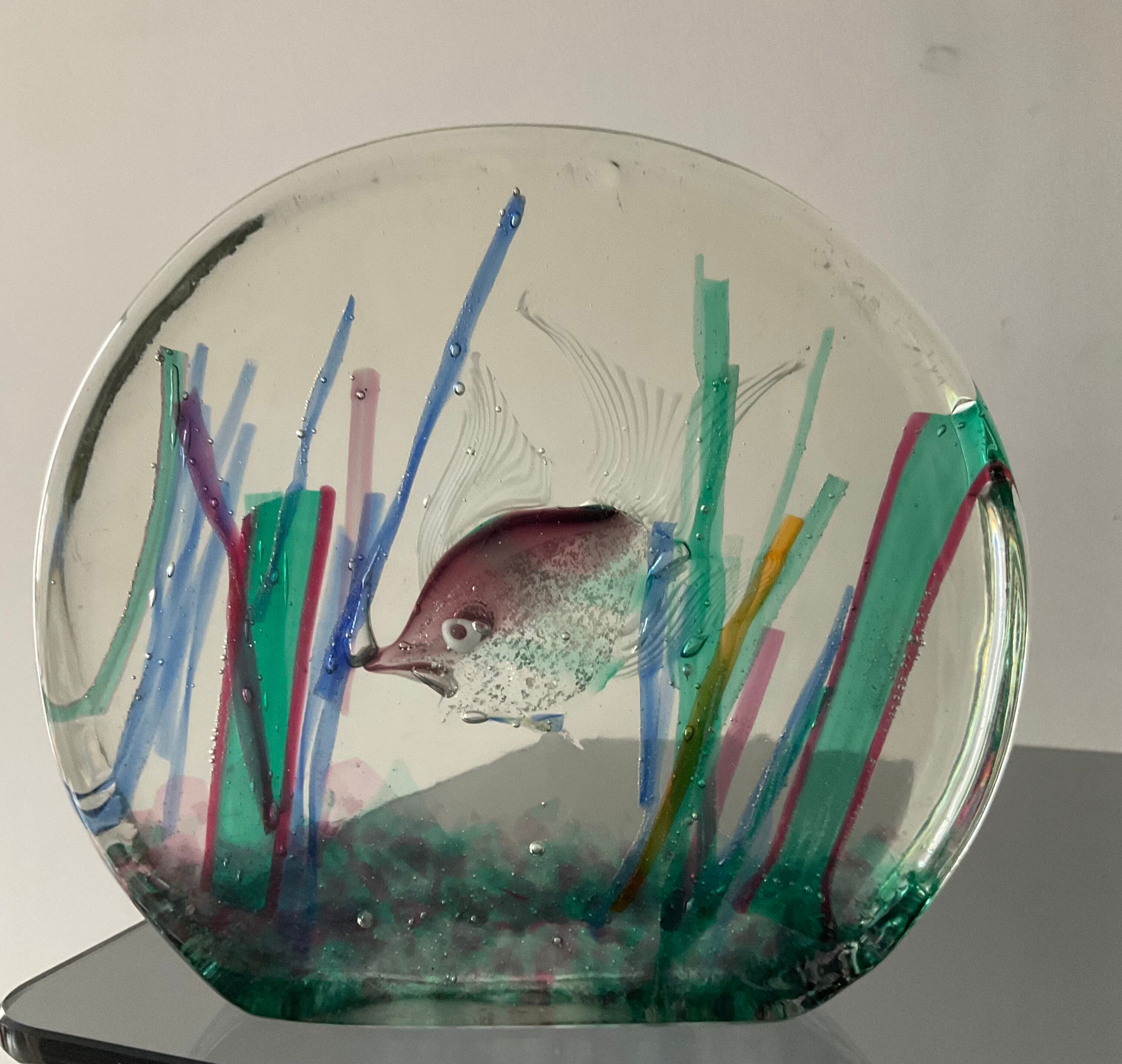 Paper press Murano aquarium vintage glass paste