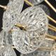 Lustre Sputnik floral en verre et laiton, Allemagne, années 1960