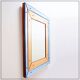 Bevelled wall mirror with blue and copper mirror panels - Italy 1930s