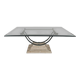 1980s coffee table with a travertine style and glass top.