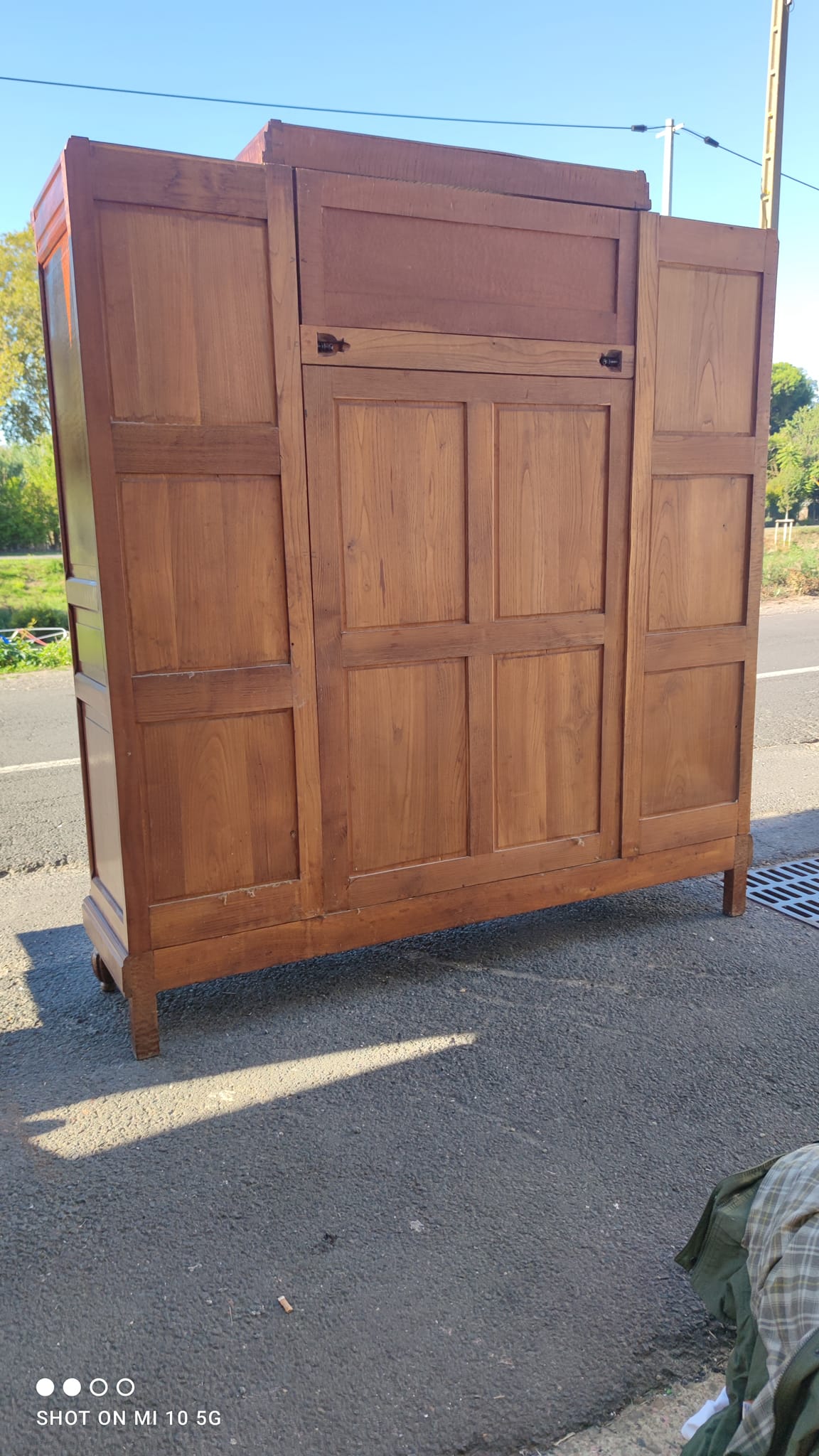 Bibliothèque de bureau 1925 en acajou ondé massif