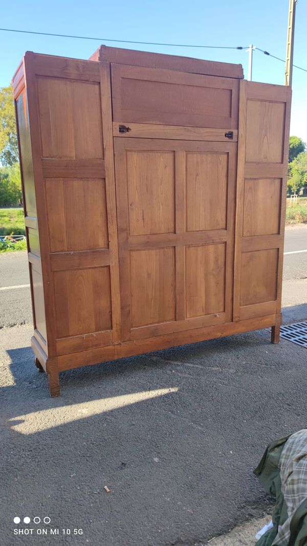 Bibliothèque de bureau 1925 en acajou ondé massif