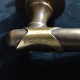 Four pairs of brass door handles with key plates
