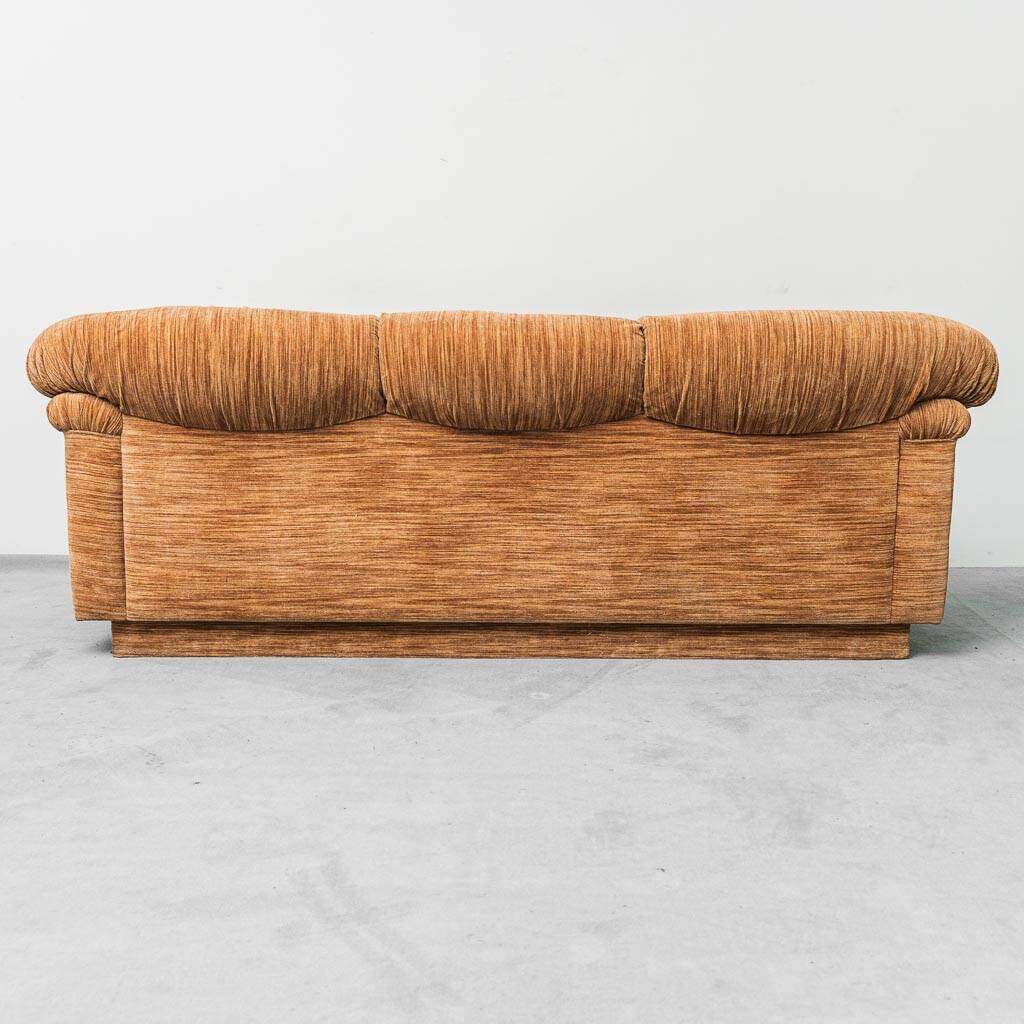 Canapé 3 places en velours côtelé marron, années 1970