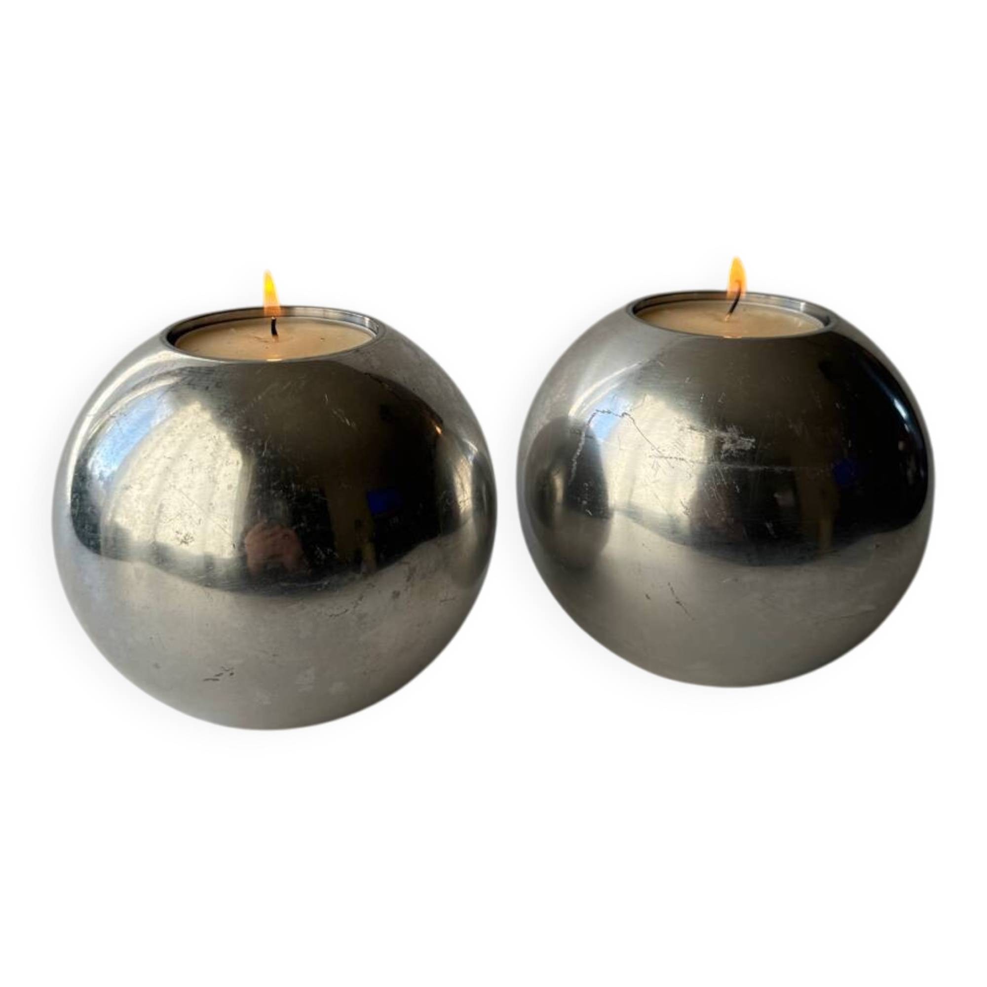 Pair of XL Vintage IKEA Nässjö candle holder designed by Ehlén Johanss