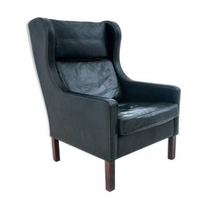 Fauteuil en cuir noir