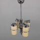 Restored Bauhaus/Art Deco chrome & glass chandelier, Czechoslovakia, 1930s