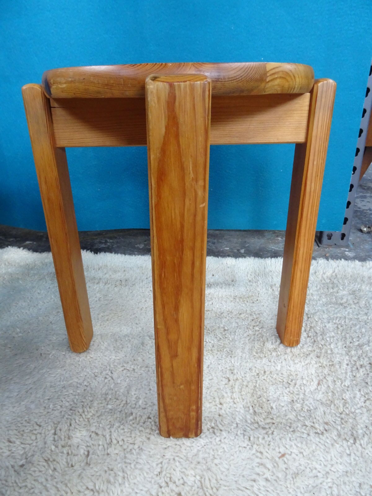 Pair of 70s pine stools