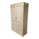 Antique wardrobe, kitchen cabinet, pinewood, creamy white