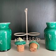 Oiler vintage vinegar 1950 ceramic and perforated metal