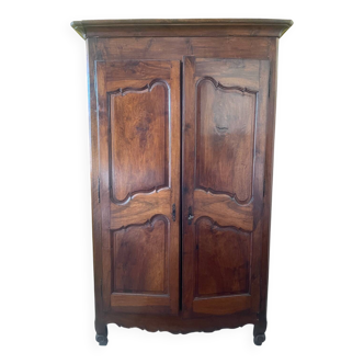 18th century solid walnut wardrobe