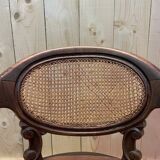 Napoleon III office chair in oak and cane