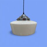 Art Deco white opaline pendant light