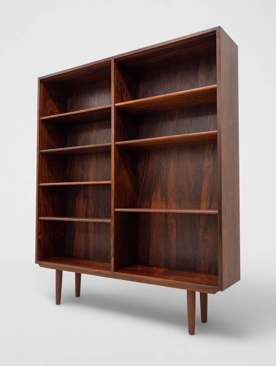 Bibliothèque en palissandre par Omann Jun Mobelfabrik, années 1960.