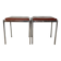 Pair of vintage stackable stools in faux leather and chrome - 70s