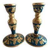 Atypical duo of candlesticks, candle holders, copperware from cerdon