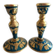 Atypical duo of candlesticks, candle holders, copperware from cerdon