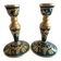 Atypical duo of candlesticks, candle holders, copperware from cerdon
