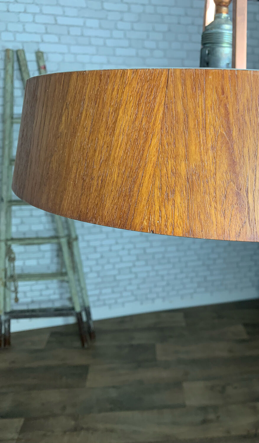 Vintage teak pendant lamp 1970