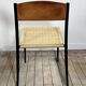 Chairs (set of 2) in metal, leather and straw 1960's