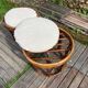 Paire de tabourets rotin vintage 1970