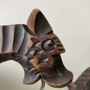 Pair of winged dragon sconces in carved wood
