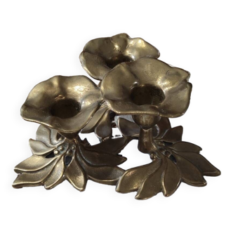 Brass flower candle holder