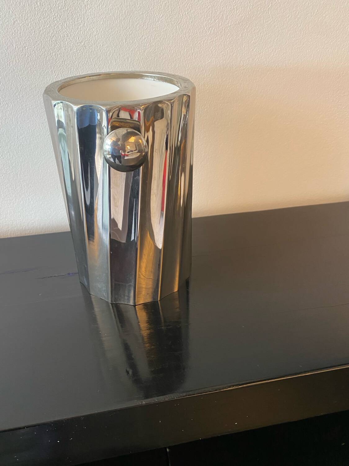 Silver-plated metal bottle cooler