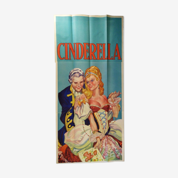 Poster cendrillon pantomime vintage par Taylors de Wombwell Angleterre 1930s