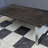 Slate top and chrome coffee table by Dr. Peter Daenert 1970s