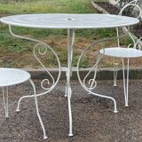 White wrought iron garden furniture - 3 pieces