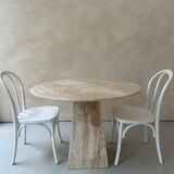 Vintage round travertine table 60s