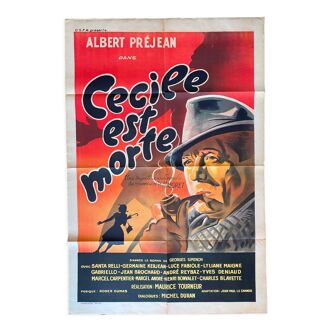 Affiche cinéma "Cécile est morte" Simenon, Albert Préjean 80x120cm 1944