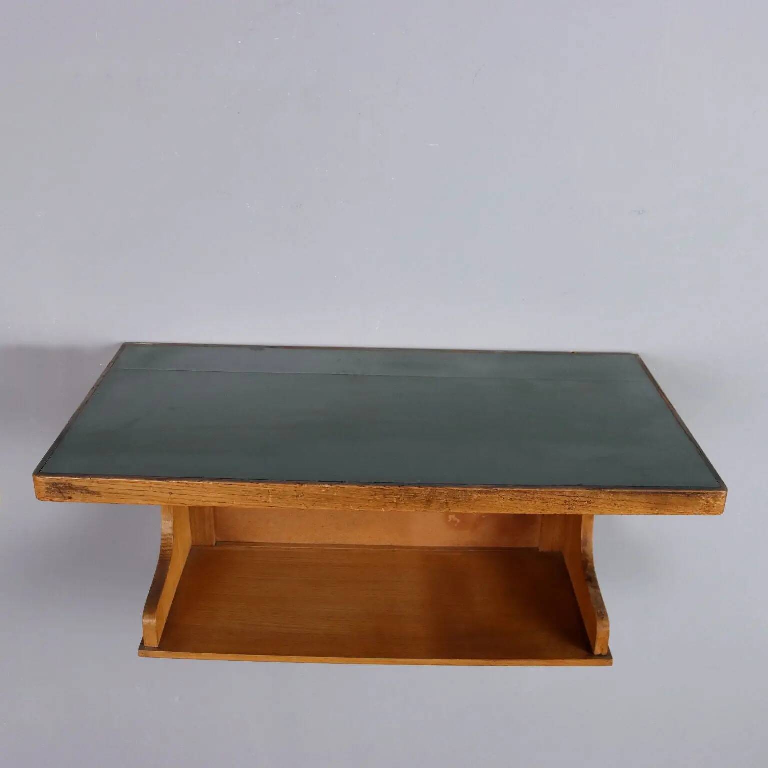 Vintage shelf in laminate and oak veneer, Italy, 1950s.